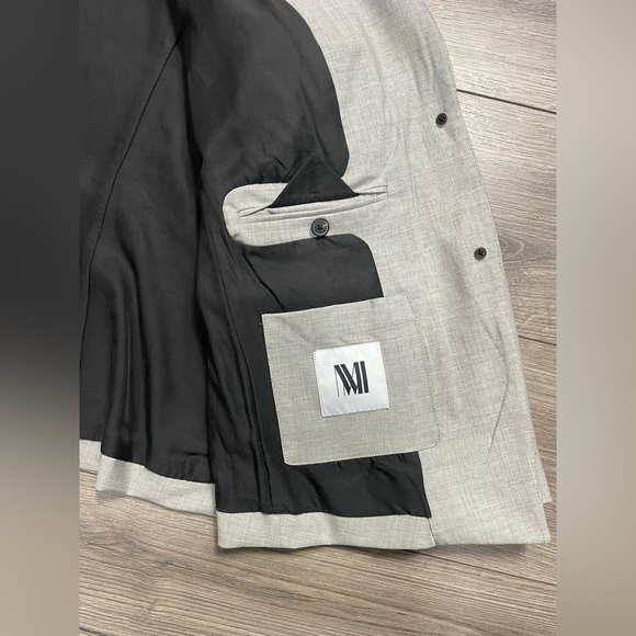 MM LaFleur Ross‎ Blazer in Light Gray Tropical Wool PLUS SIZE +1 - Picture 11 of 14